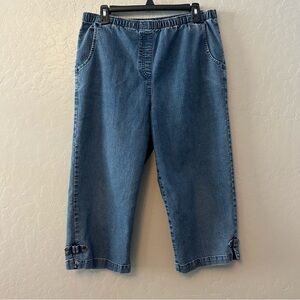 Allison Daley casual denim jean style capri pants with elastic waist size 12